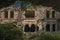 Brick ruins and ruined rooms of old fortification fort outpost. Popular monument of military history and travel destination,