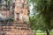 Brick ruins of a tower at Wat Phra Mahathat, Ayutthaya