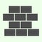 Brick solid icon. Building wall with bricks glyph style pictogram on white background. Homebuilding and Brickwork signs