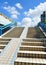 Brick stairs of footbridge