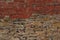 Brick and stone wall background texture - RAW format