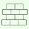 Brick thin line icon. Building wall with bricks outline style pictogram on white background. Homebuilding and Brickwork