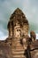 Brick tower, Bakong temple, Roluos Group, Siem Reap, Cambodia. First of the large mountain temples