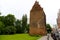 The brick tower in Kolobrzeg in Poland