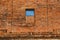 Brick Wall of an Ancient Hall at Wat Ratburana Temple in Ayutthaya Historical Park, Thailand