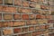 Brick wall background - brick stones perspective, closeup