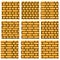 Brick wall background. Set of seamless vector patterns. Differen