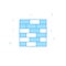Brick wall, bricklayer, mason flat vector icon. Filled line style. Blue monochrome design. Editable stroke