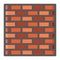 Brick wall colorful line icon, security and build