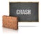 Brick Wall By Crash Text On Blackboard Against White Background