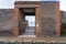 brick wall with diagonal stacking in buildings in the archaeological park of pompeii