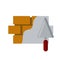 Brick wall. Element of building construction. Simple logo. Repair material