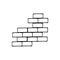 brick wall fragment icon. sketch hand drawn doodle style. minimalism monochrome. brickwork, construction.