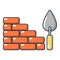 Brick wall icon, cartoon style