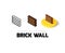 Brick wall icon in different style