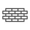 Brick wall line icon. Bricks vector illustration isolated on white. Brickwork outline style design, designed for web and