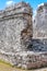 A brick wall at the Mayan ruins in Tulum