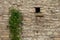 Brick wall of an old ashlar castle.