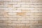 Brick Wall Panoramic Texture Grunge in Rural Room. Abstract Old Light Beige Brickwork of Stonework. Vintage Brown Brick Wall Backg