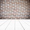 Brick wall and perspective white wood background,product display