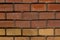 Brick wall rectangular brown block base grunge urban design base close-up web background