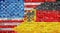 Brick Wall USA and Germany flags