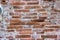 Brick walled old brick wall background.