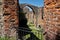 Brick walls and archs of the ruin of Nicolai church in Bautzen