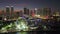 Brickell, city's financial center. Skyviews Miami Observation Wheel at Bayside Marketplace with reflections in