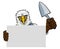 Bricklayer Eagle Bird Trowel Tool Handyman Mascot