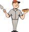 Bricklayer Mason Plasterer Standing Cartoon