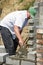 Bricklayer at work