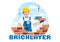 Bricklayer Worker Illustration with People Construction and Laying Bricks for Building a Wall in Flat Cartoon Hand Drawn