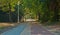 Bricks and asphalt pathway in Palic park, Serbia