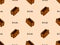 Bricks seamless pattern on orange background