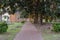 Bricks Walkway Leading to St. Paul`s Episcopal Church.