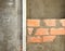 Brickwall construction and mortar cement plaster