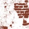 Brickwork, brick wall of an old house, brown and white grunge texture, abstract background. Vector