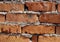 brickwork brick wall of red brick close up