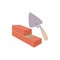 Brickwork and building trowel icon