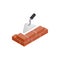 Brickwork and building trowel icon