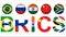 brics alphabet and flag country isolated on white background for icon logo web.