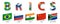 BRICS . Association of 5 countries and flags . isolated background . Vector