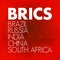 BRICS - Brazil, Russia, India, China, South Africa trade union acronym, business concept background