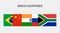 BRICS Countries Rectangle flag icon collection