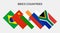 BRICS Countries Rectangle flag icon collection