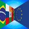 BRICS flags countries and European Union flag