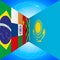 BRICS flags countries and Kazakhstan flag