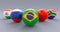 BRICS spherical flags, wedge form, Brazil leading