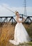 Bridal Beauty With Fishing Pole